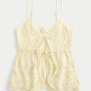 Hollister Women's Cream Crochet Top